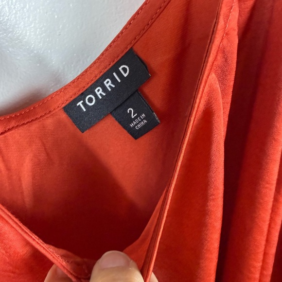 Torrid Satin Cami Blouse Dark Orange Size 2 2XL‎ Casual Career Office Summer - Picture 6 of 6
